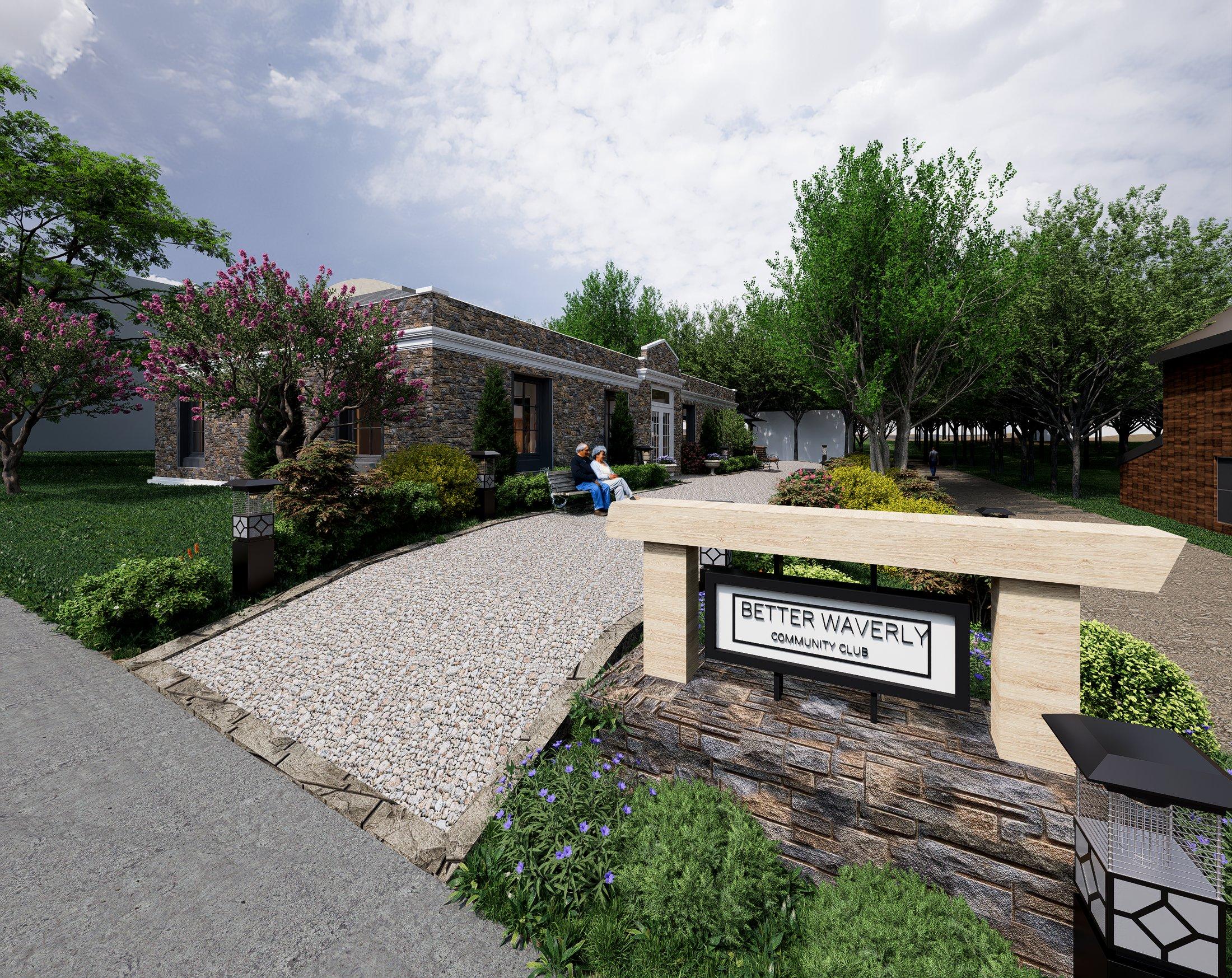 Better Waverly Community Club entrance sign