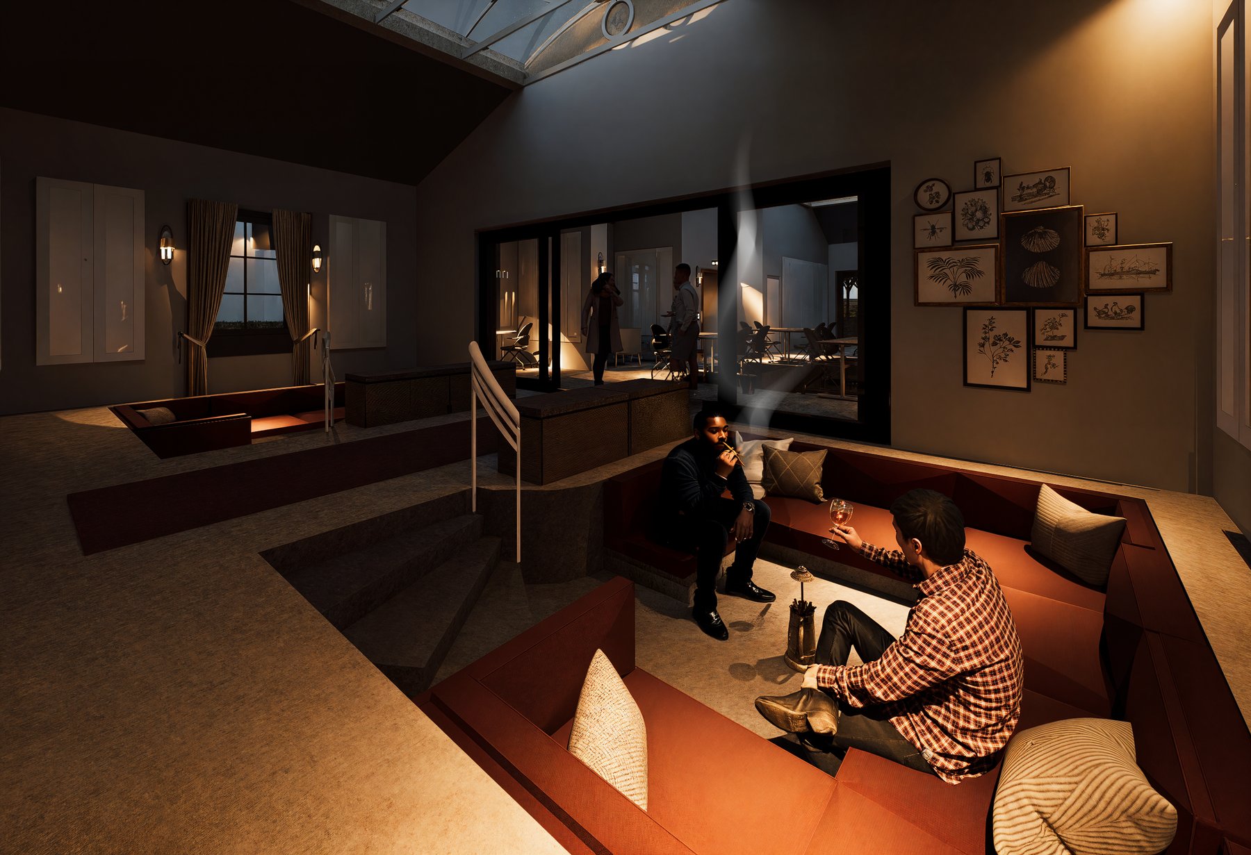 Sunken lounge render