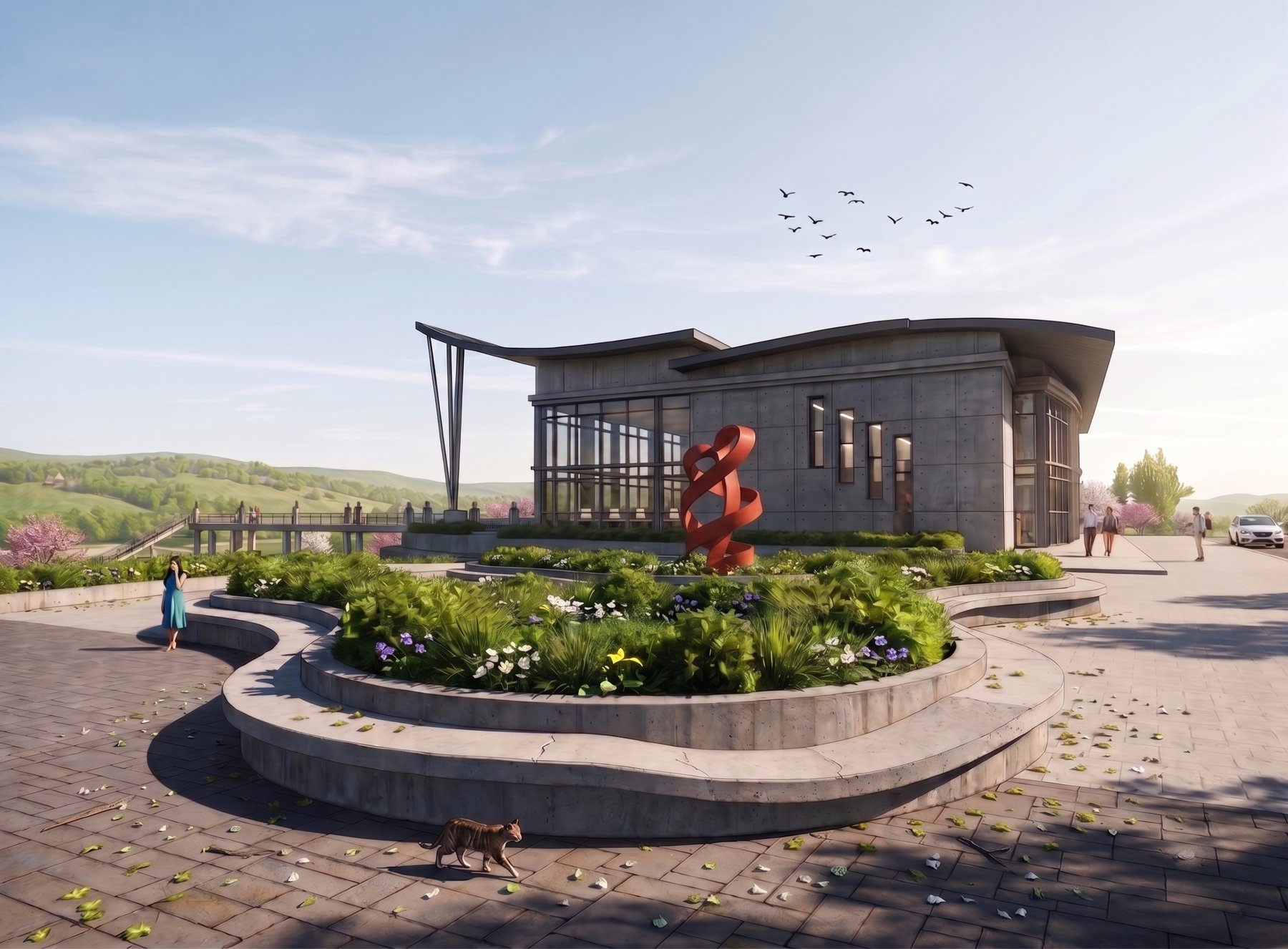 West pedestrian render