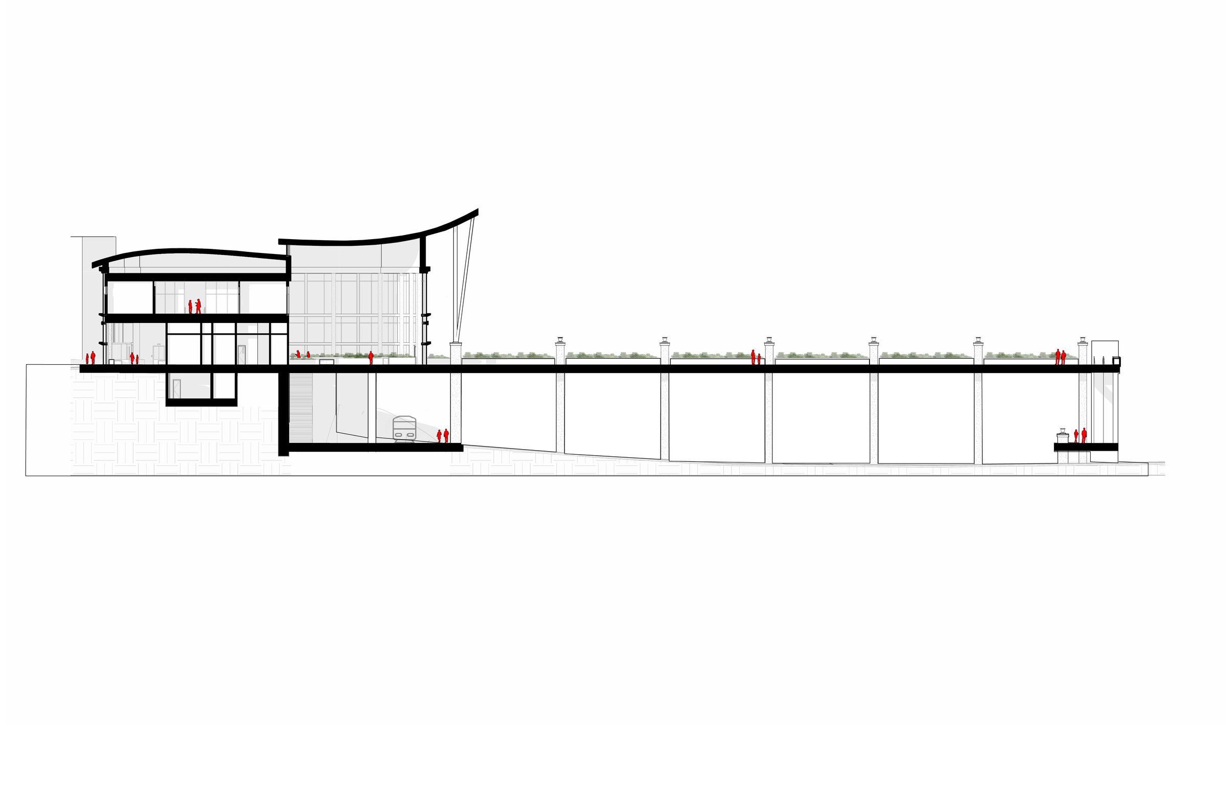 South-east site section