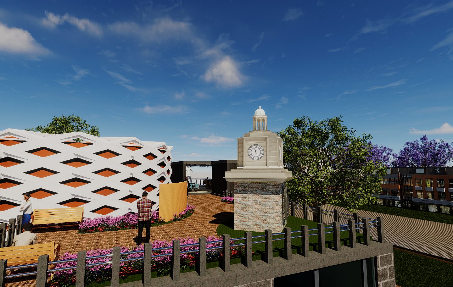 Fredrick's Garden, clock tower view
