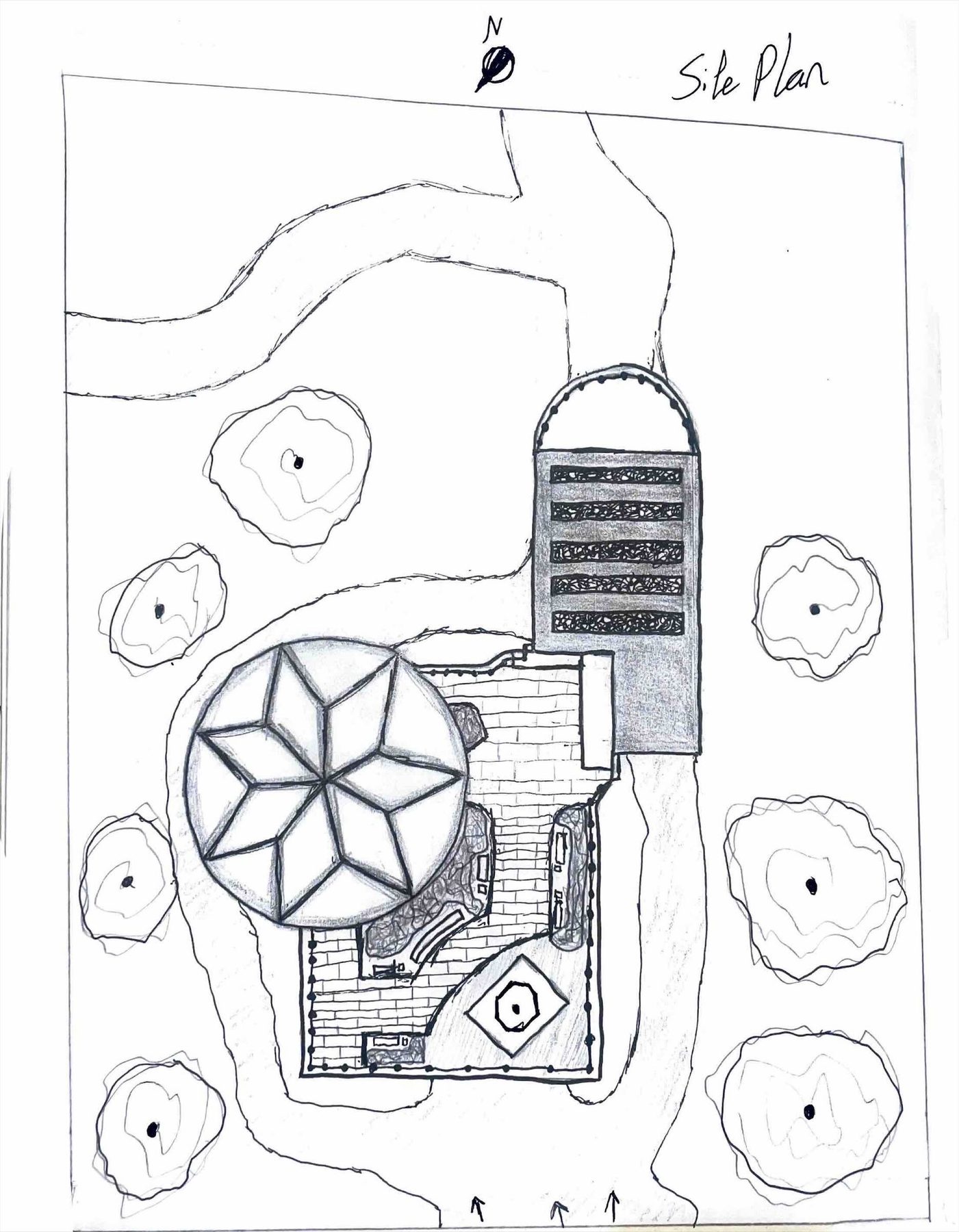 Site plan, hand sketch