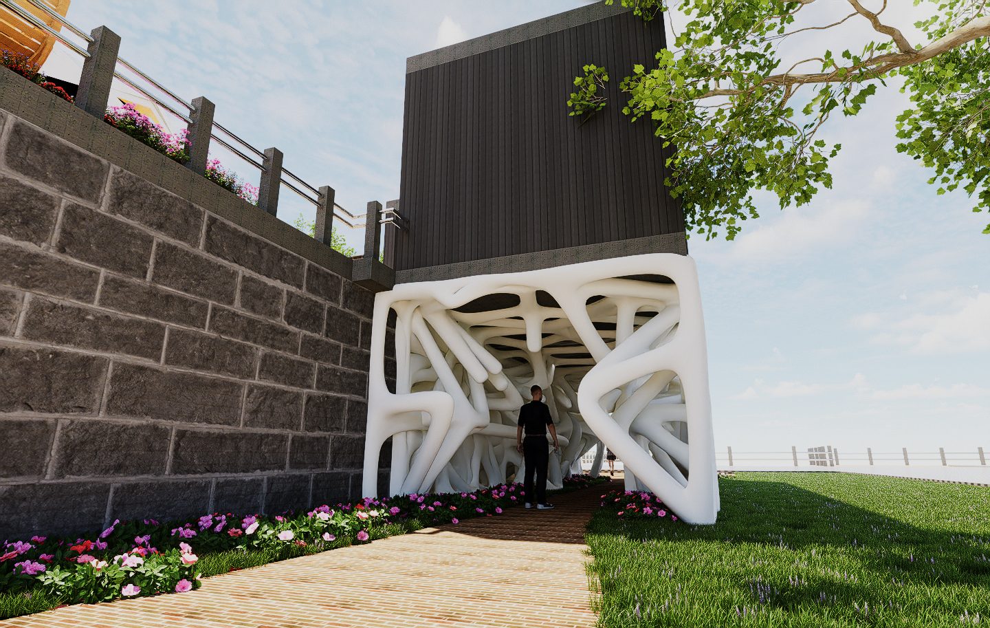 MSU Memorial Museum, Voronoi tunnel entrance