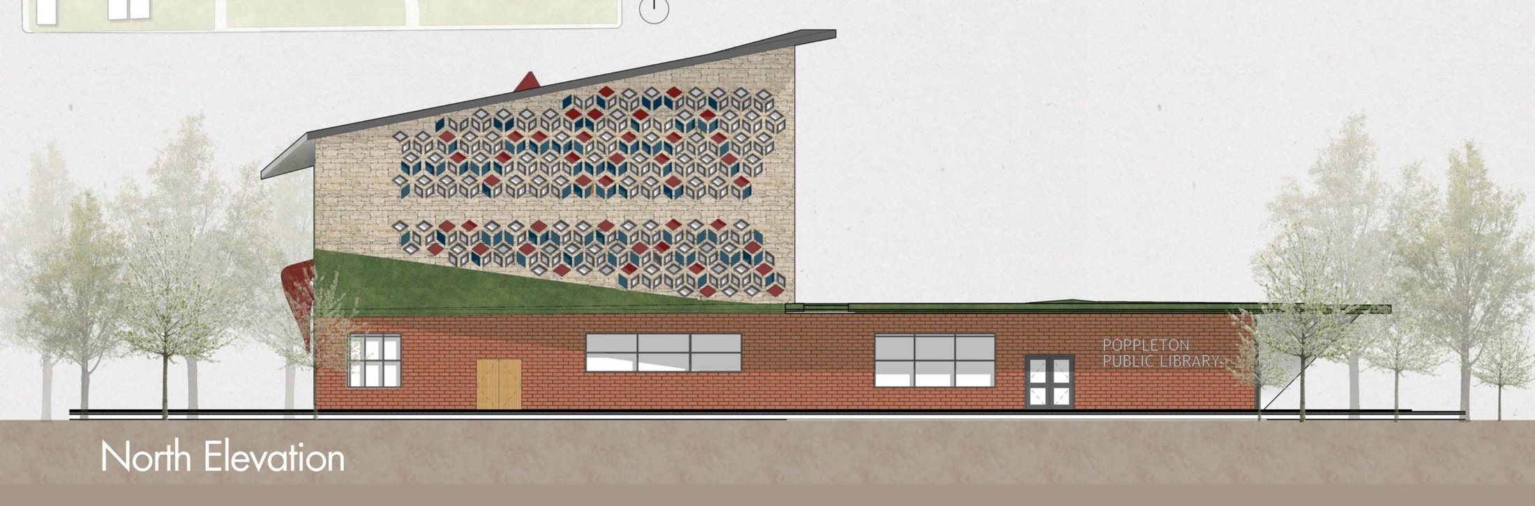 Poppleton Public Library north elevation